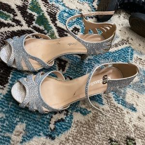 Bedazzled silver heels size 7.5